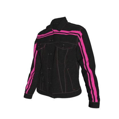The Pink MotoStripe™ Jean Jacket 🖤💖🏁