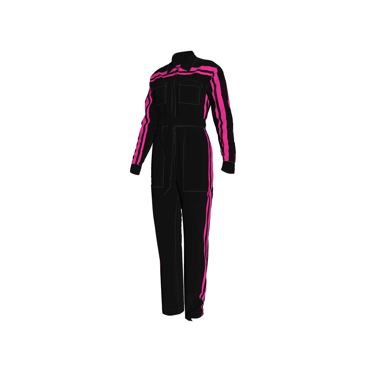 Pink MotoStripe™ Zip-up Jumpsuit