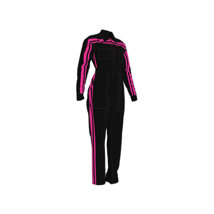 Pink MotoStripe™ Zip-up Jumpsuit