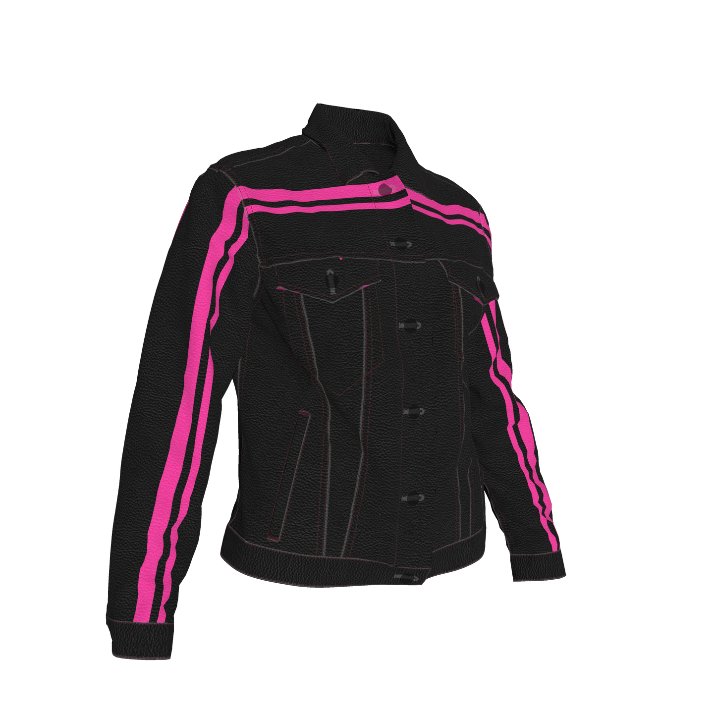 The Pink MotoStripe™ Jean Jacket 🖤💖🏁