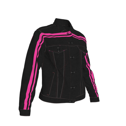 The Pink MotoStripe™ Jean Jacket 🖤💖🏁