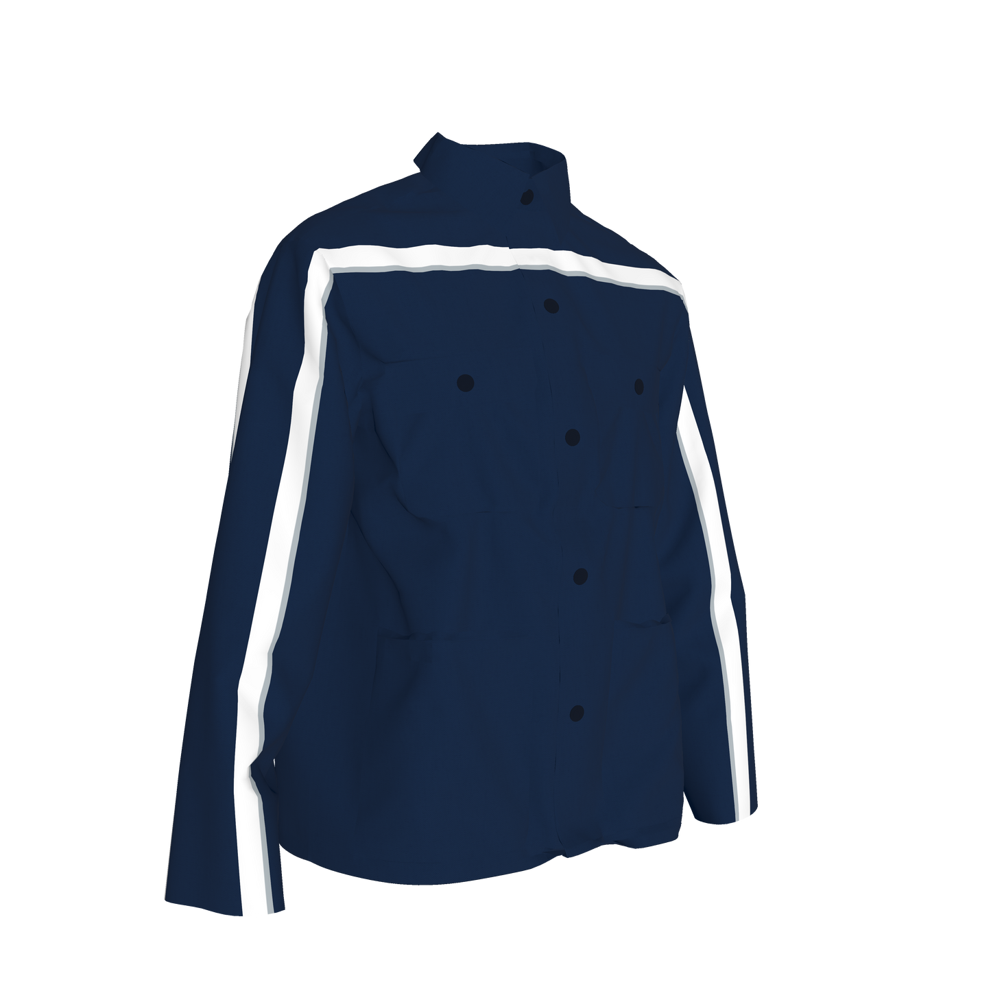 Navy Blue w/White Gray MotoStripe™ Coat
