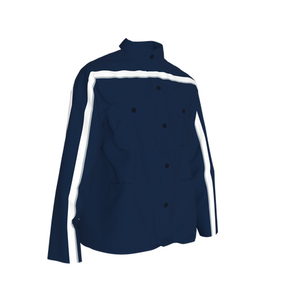 Navy Blue w/White Gray MotoStripe™ Coat