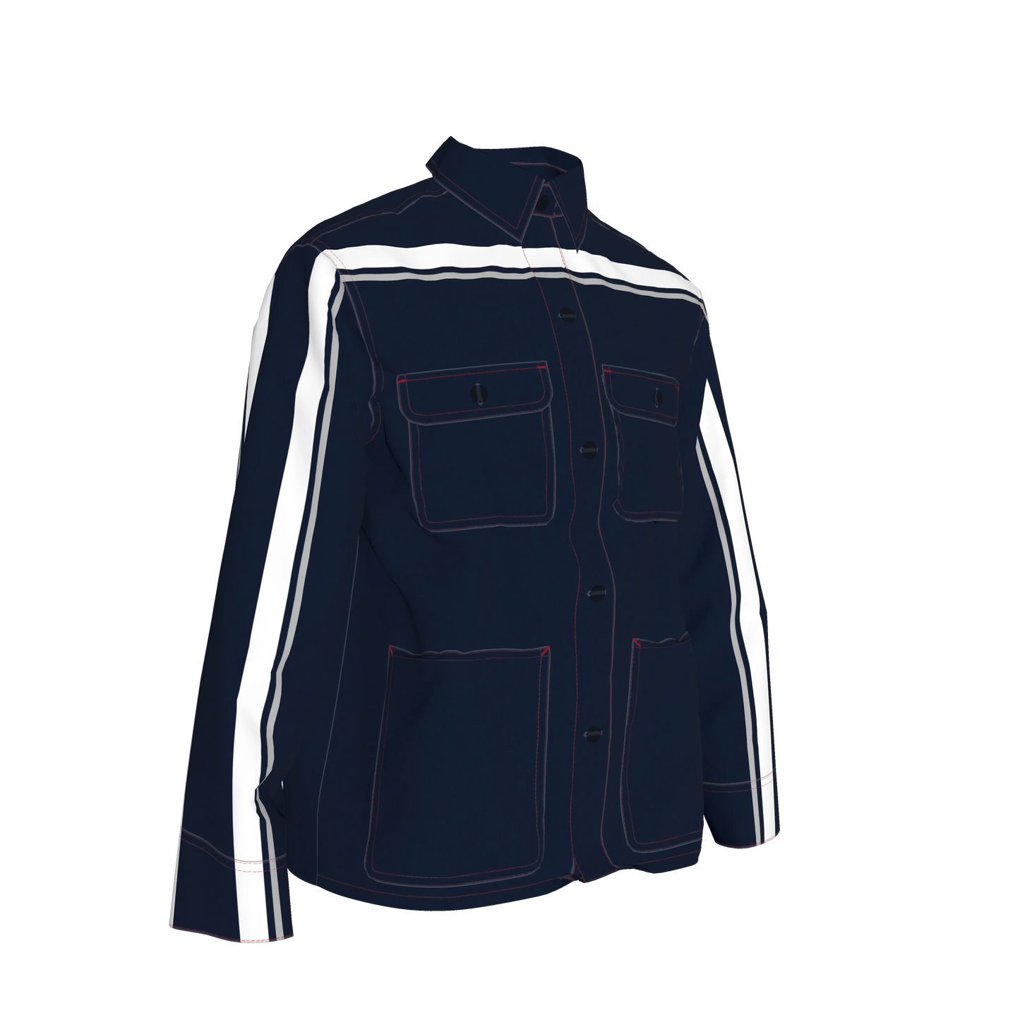 Navy w/White & Gray MotoStripe™ Coat