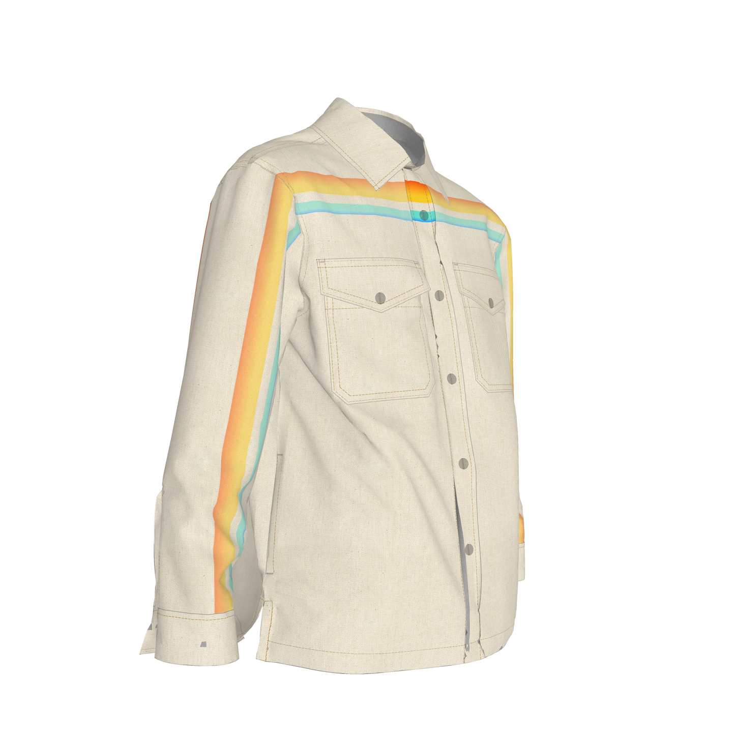Sunset Sea MotoStripe™ Snap Shirt Jacket