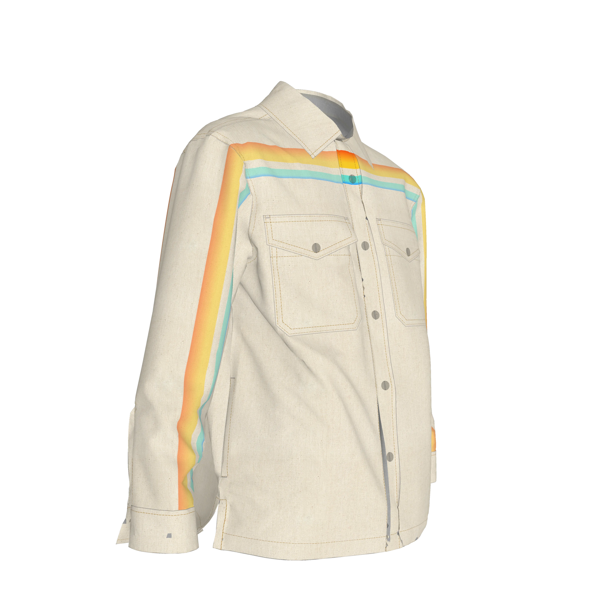 Sunset Sea MotoStripe™ Snap Shirt Jacket