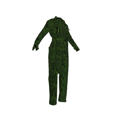 Green Zebra Button Jumpsuit