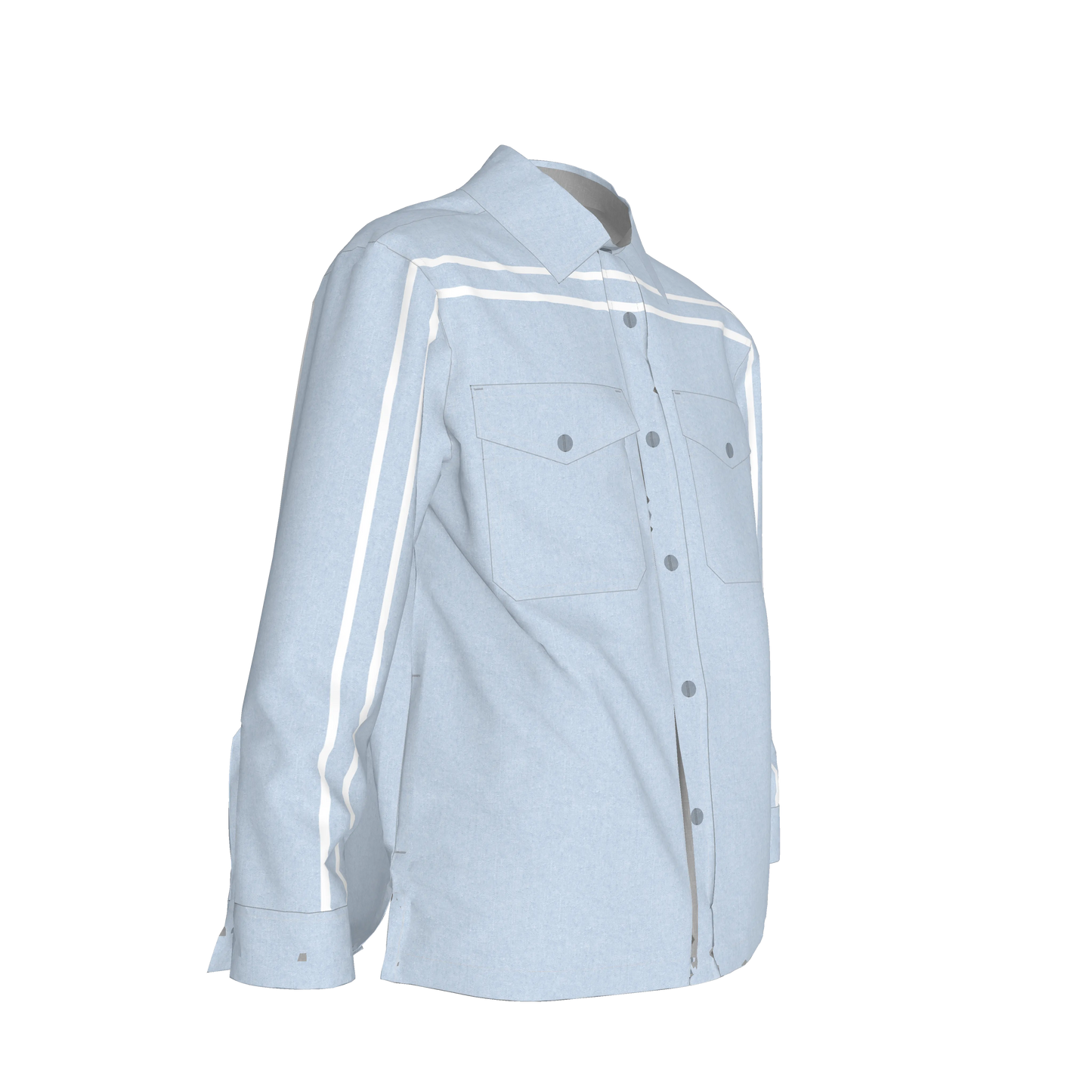 Wash Denim MotoStripe™ Snap Shirt
