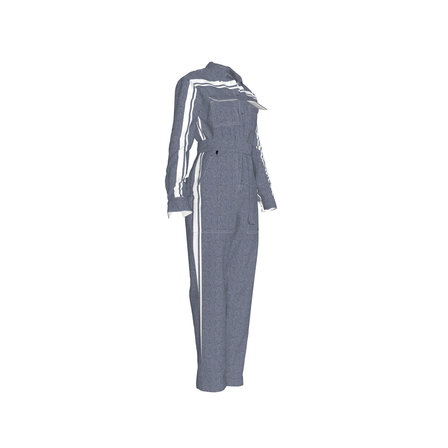 Acid Denim MotoStripe™ Button Jumpsuit