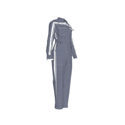 Acid Denim MotoStripe™ Button Jumpsuit