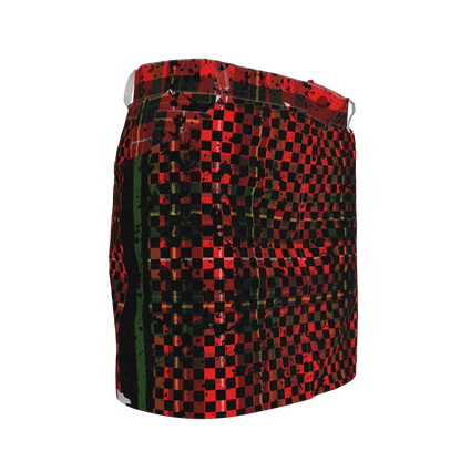 Tartan Check Splat MotoStripe™ Jean Skirt