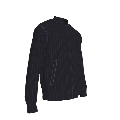 The Navy Pinstripe Snap Terry Baseball Jacket ⚾💙