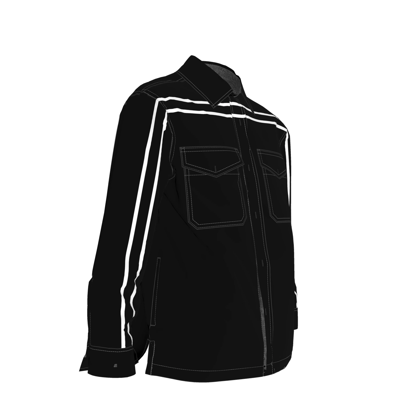 Black MotoStripe™ Organic Cotton Snap Shirt 