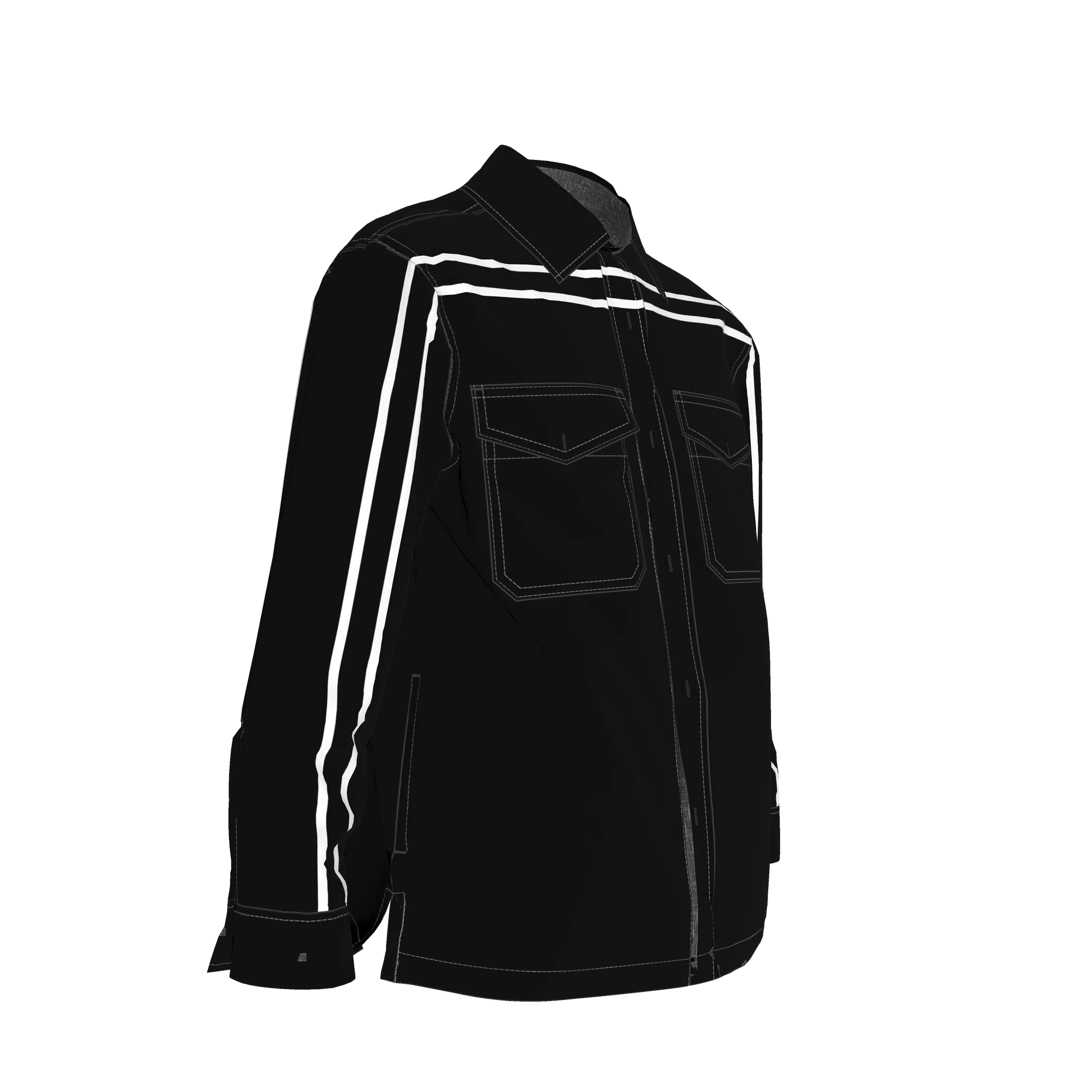 Black MotoStripe™ Organic Cotton Snap Shirt 