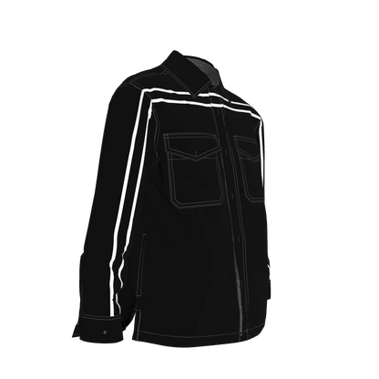 Black MotoStripe™ Organic Cotton Snap Shirt 