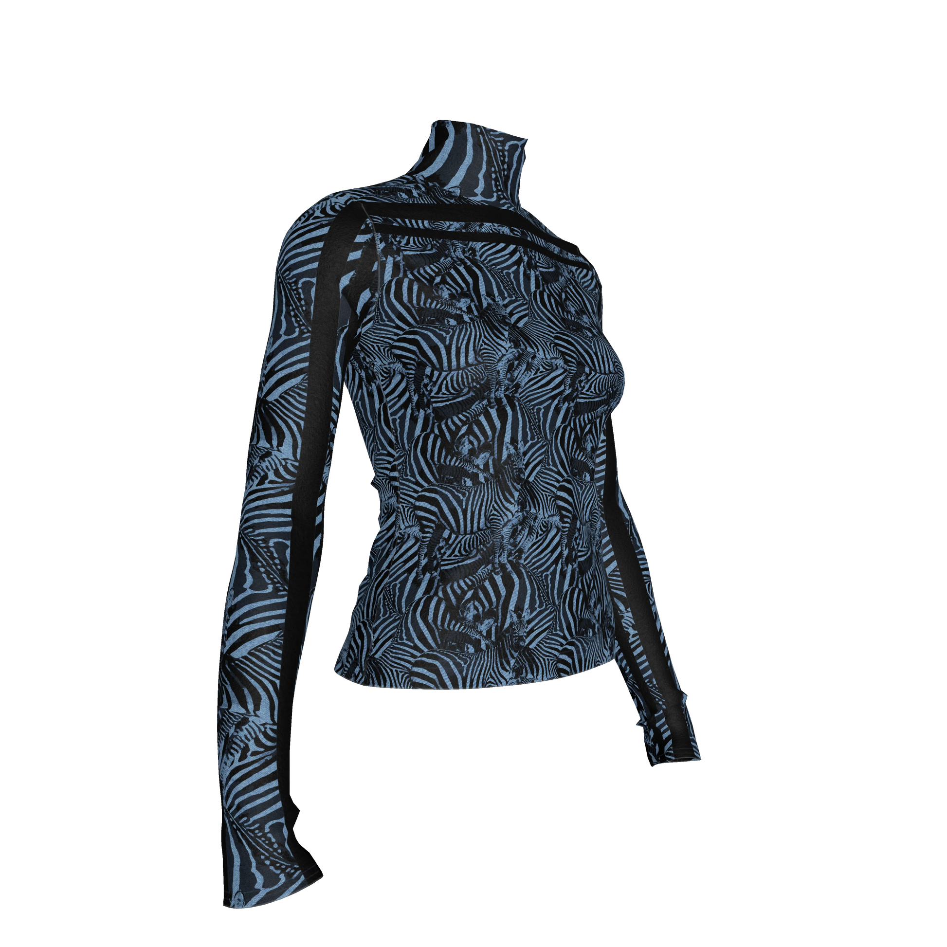 🦓💙 Blue Zebra MotoStripe™ Turtleneck