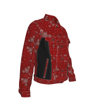 Red Bandana Women's Jean Jacket