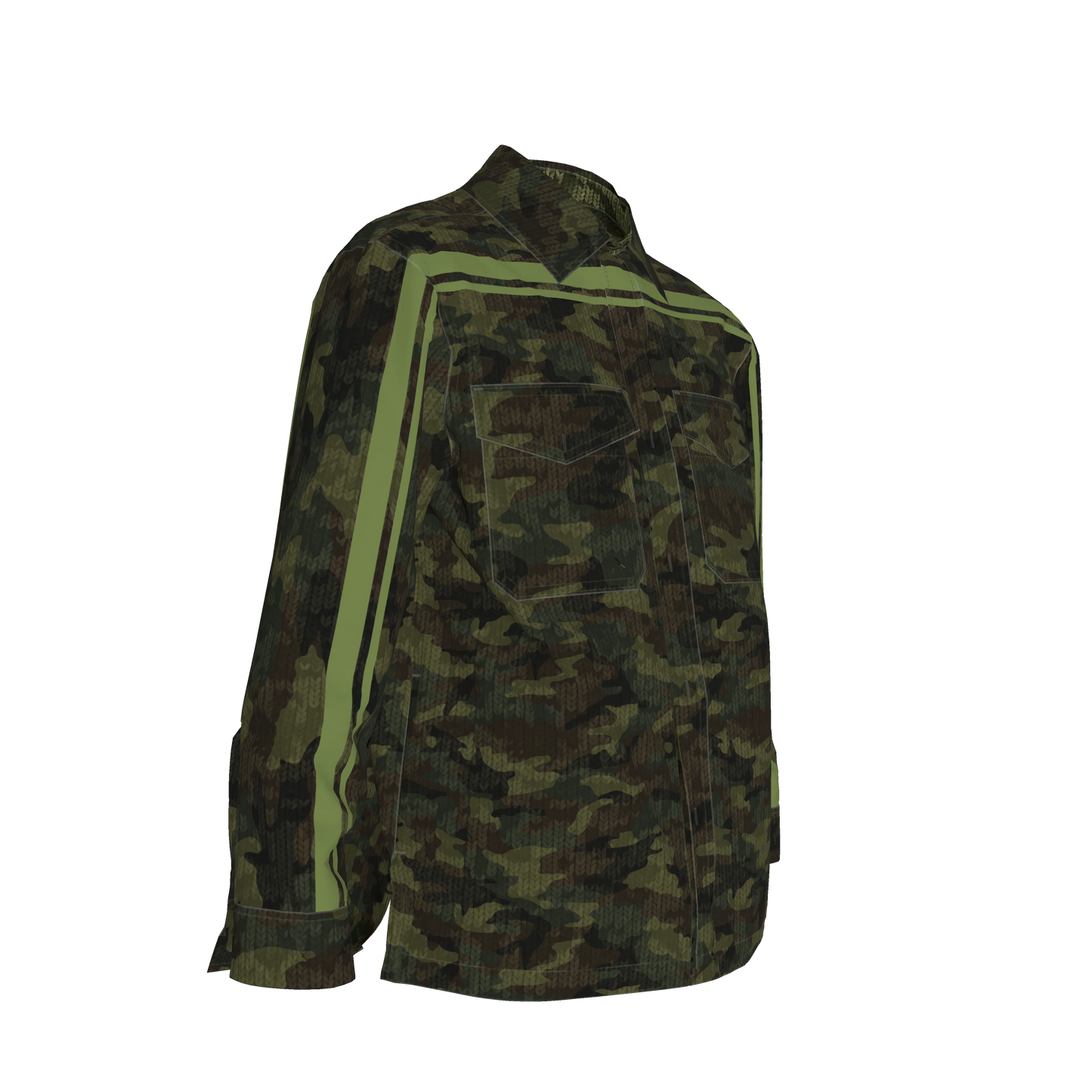 Camo Knit Green MotoStripe™ Shirt Jacket
