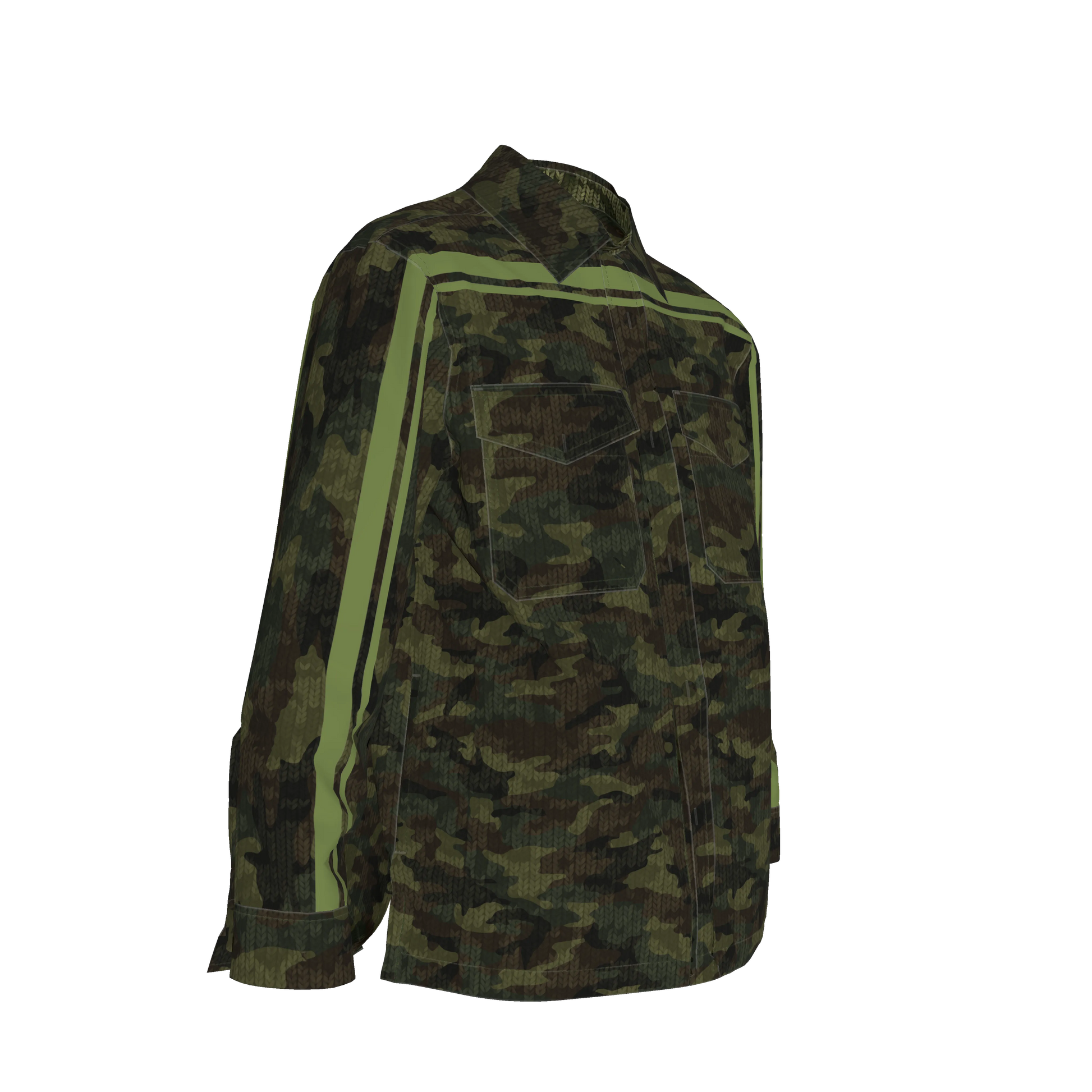 Camo Knit Green MotoStripe™ Shirt Jacket