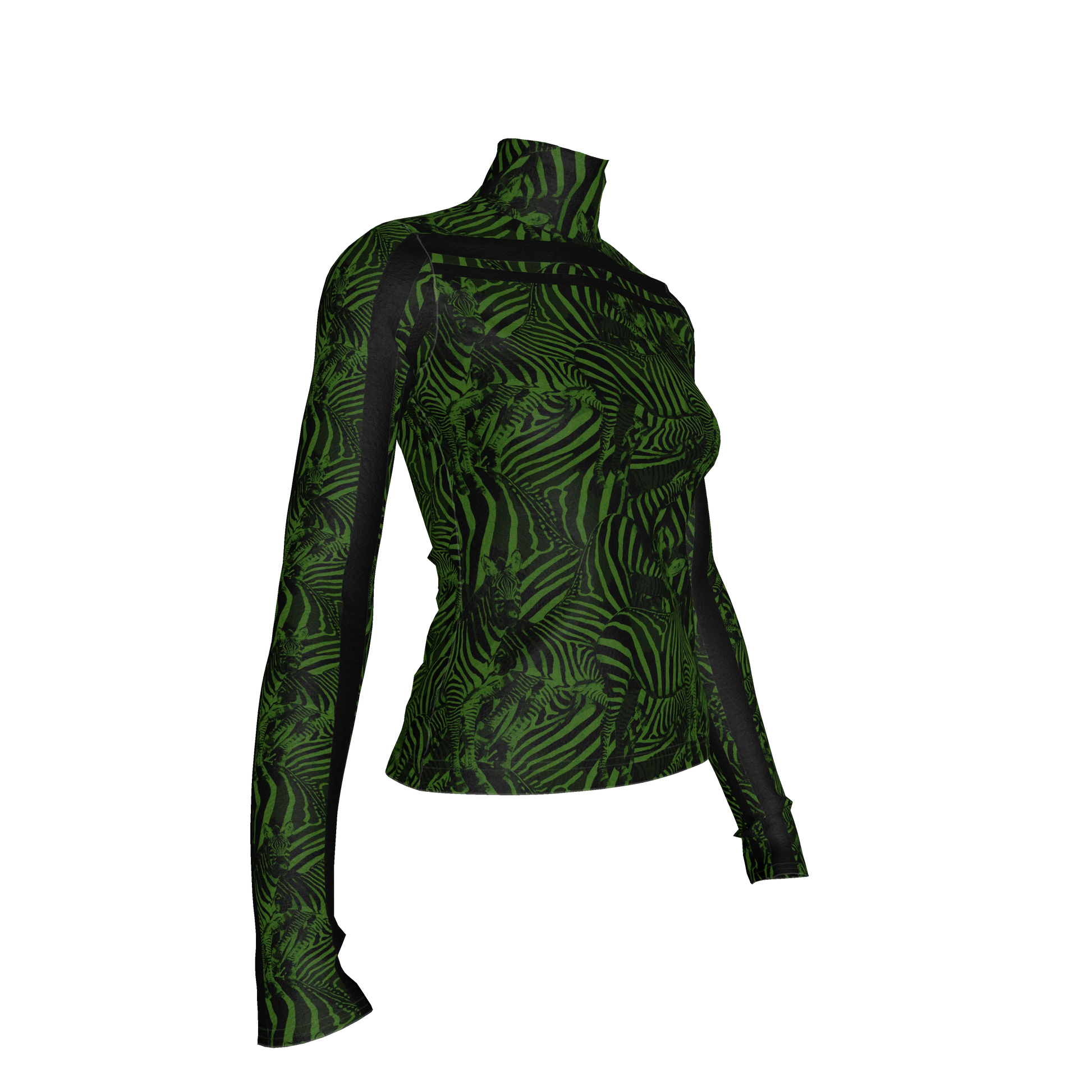 🦓💚 Green Zebra MotoStripe™ Turtleneck