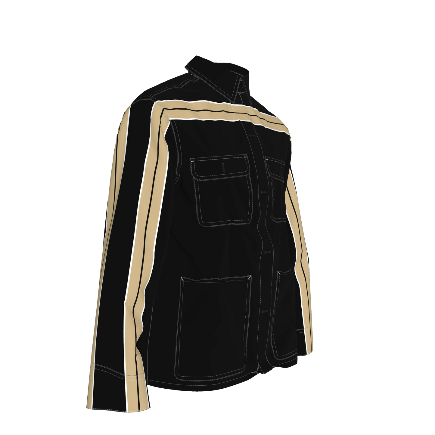 Thick Gold MotoStripe™ Black Chore Coat ⚜️🖤🏈