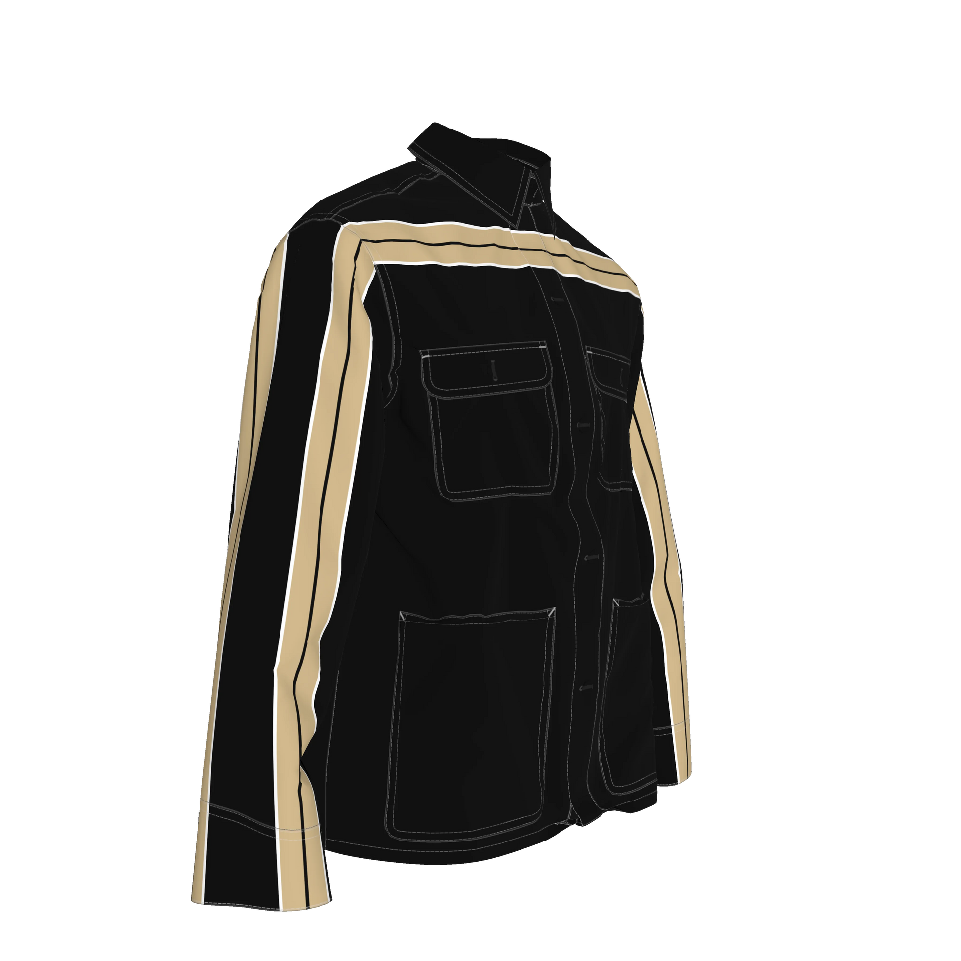 Thick Gold MotoStripe™ Black Chore Coat ⚜️🖤🏈