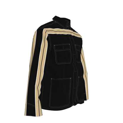 Thick Gold MotoStripe™ Black Chore Coat ⚜️🖤🏈