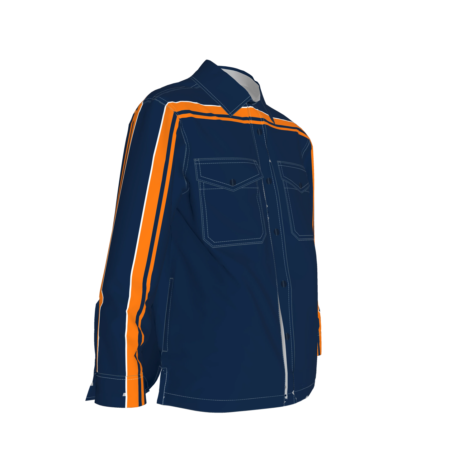 Navy & Orange MotoStripe™ Shirt Jacket Copy