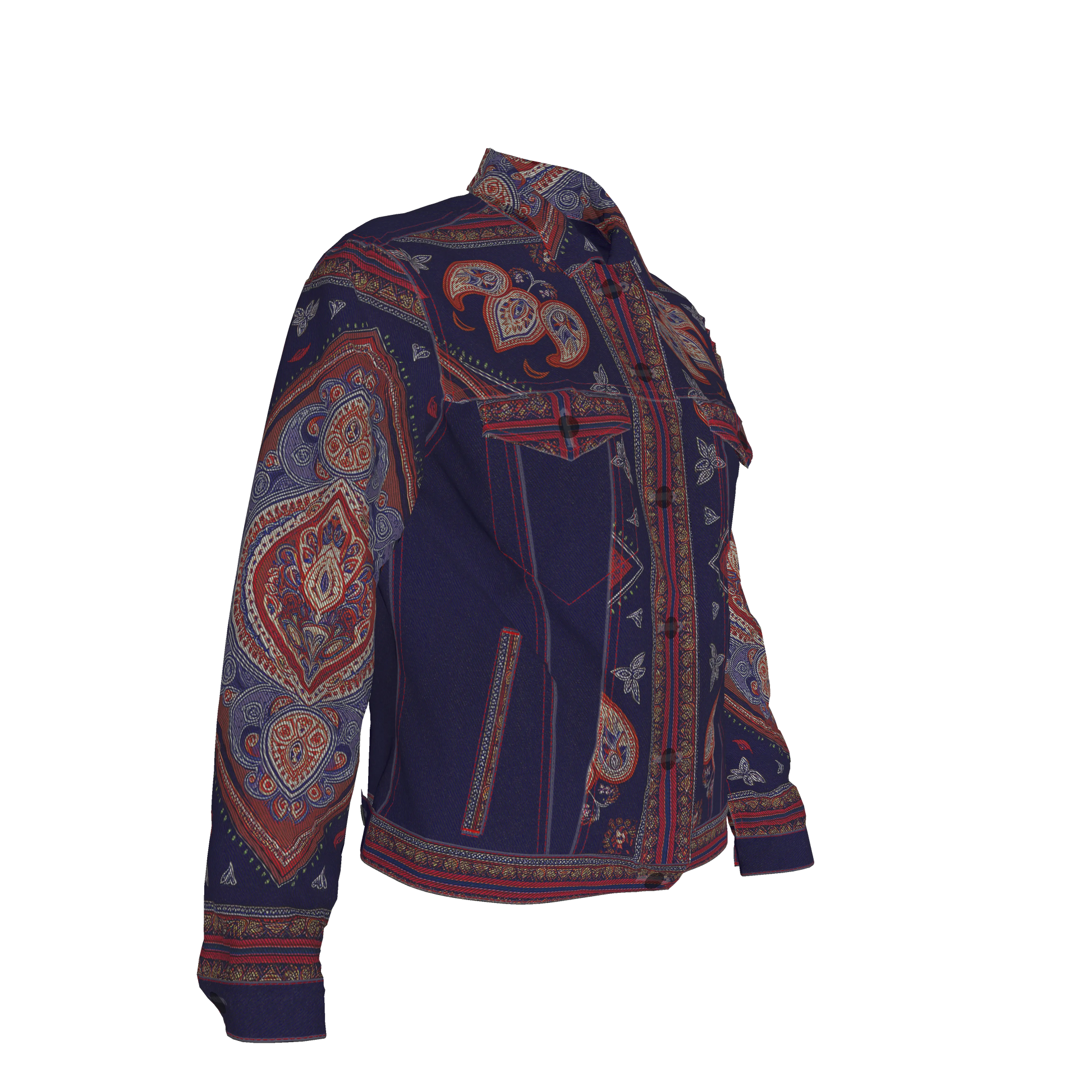 Navy & Red Bandana Women's Jacket 2