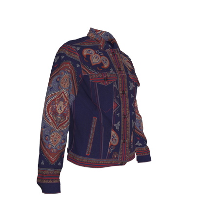 Navy & Red Bandana Women's Jacket 2