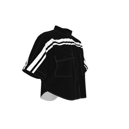 Black and White MotoStripe™ Kimono Jacket