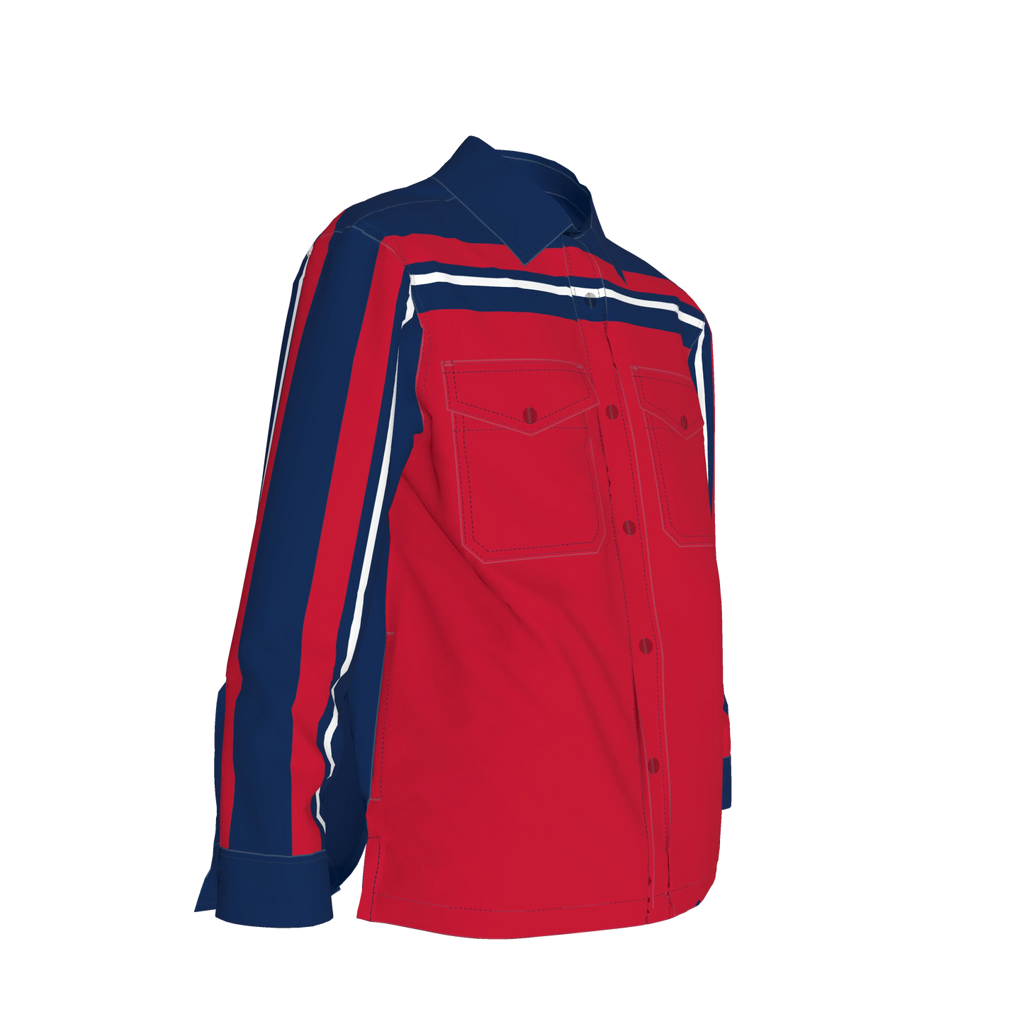 Red, White & Blue MotoStripe™ Shirt Jacket 🟥⚪🟦🎉🏎️🏁