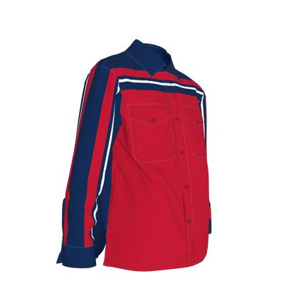 Red, White & Blue MotoStripe™ Shirt Jacket 🟥⚪🟦🎉🏎️🏁