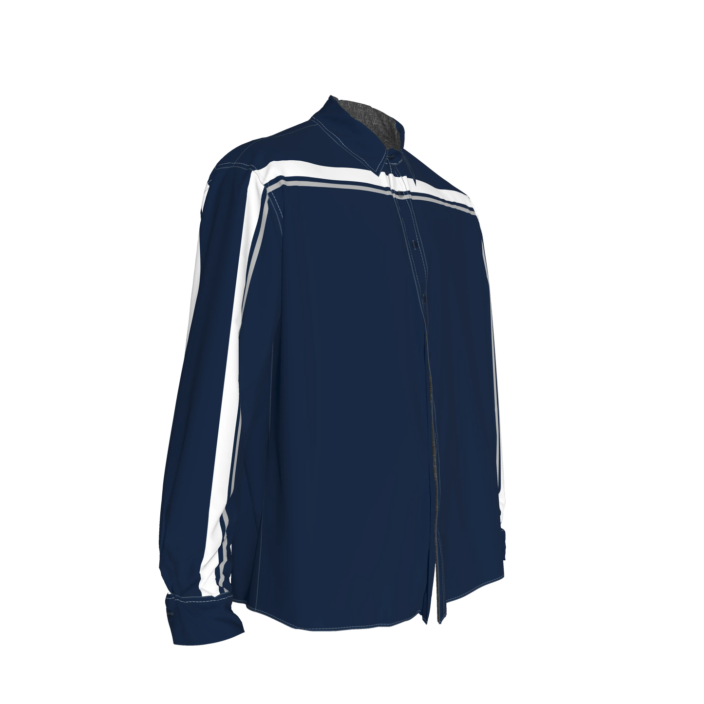 Navy MotoStripe™ Oversized Men’s Button-Down Shirt 💙⚡