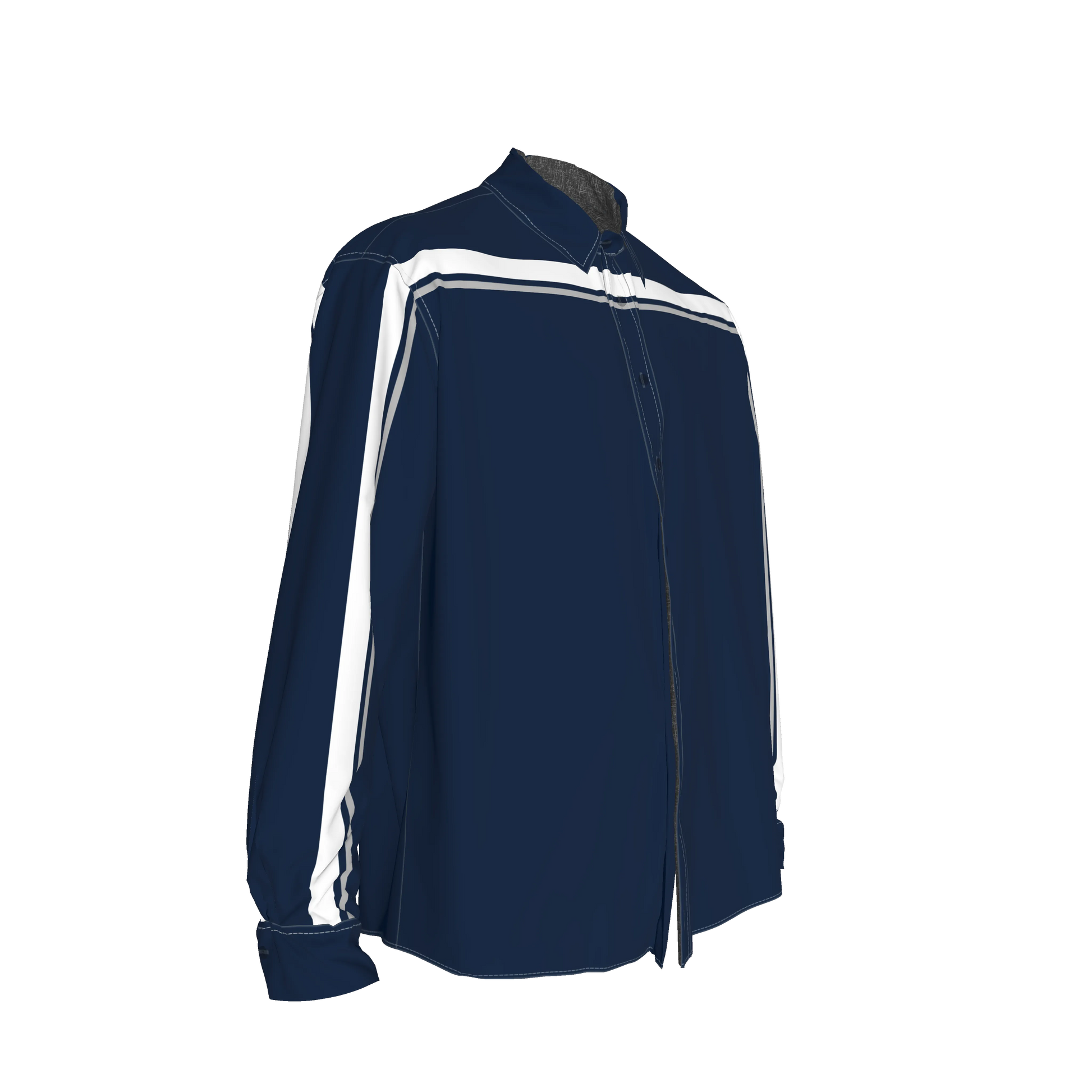 Navy MotoStripe™ Oversized Men’s Button-Down Shirt 💙⚡