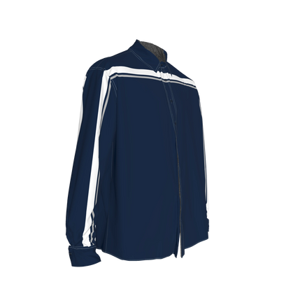 Navy MotoStripe™ Oversized Men’s Button-Down Shirt 💙⚡
