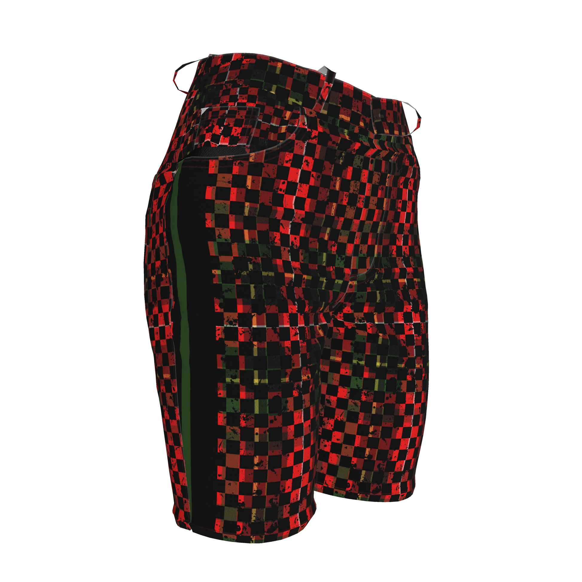 Chequered Splat MotoStripe™ Jean Shorts
