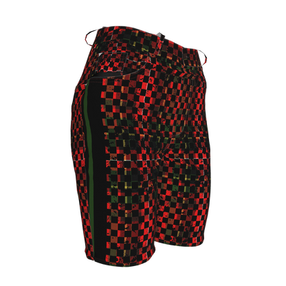 Chequered Splat MotoStripe™ Jean Shorts