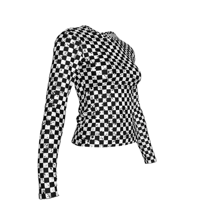 Chequered Splat Long Sleeve Tshirt