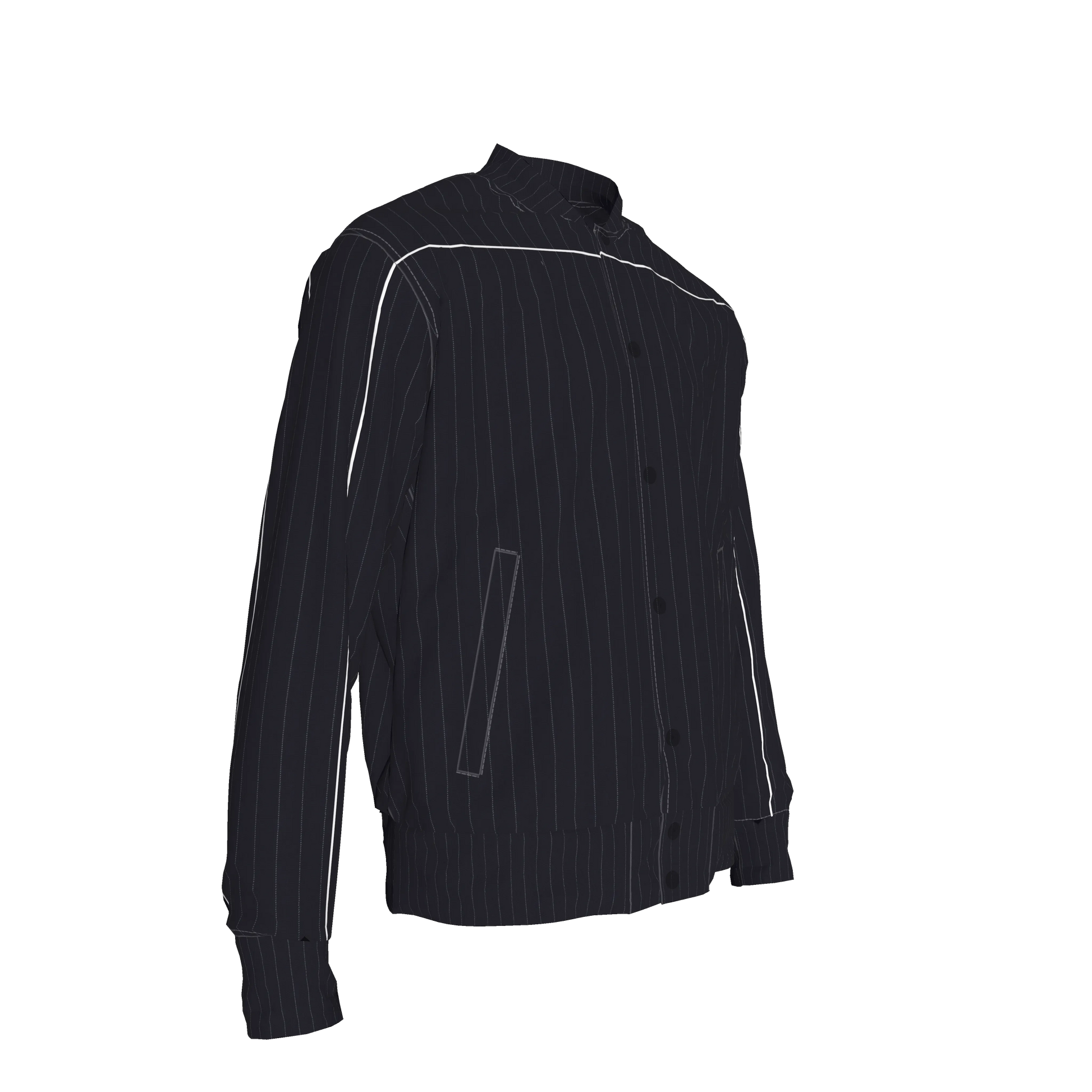 The Navy Pinstripe Snap Fleece Baseball Jacket ⚾💙