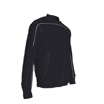 The Navy Pinstripe Snap Fleece Baseball Jacket ⚾💙