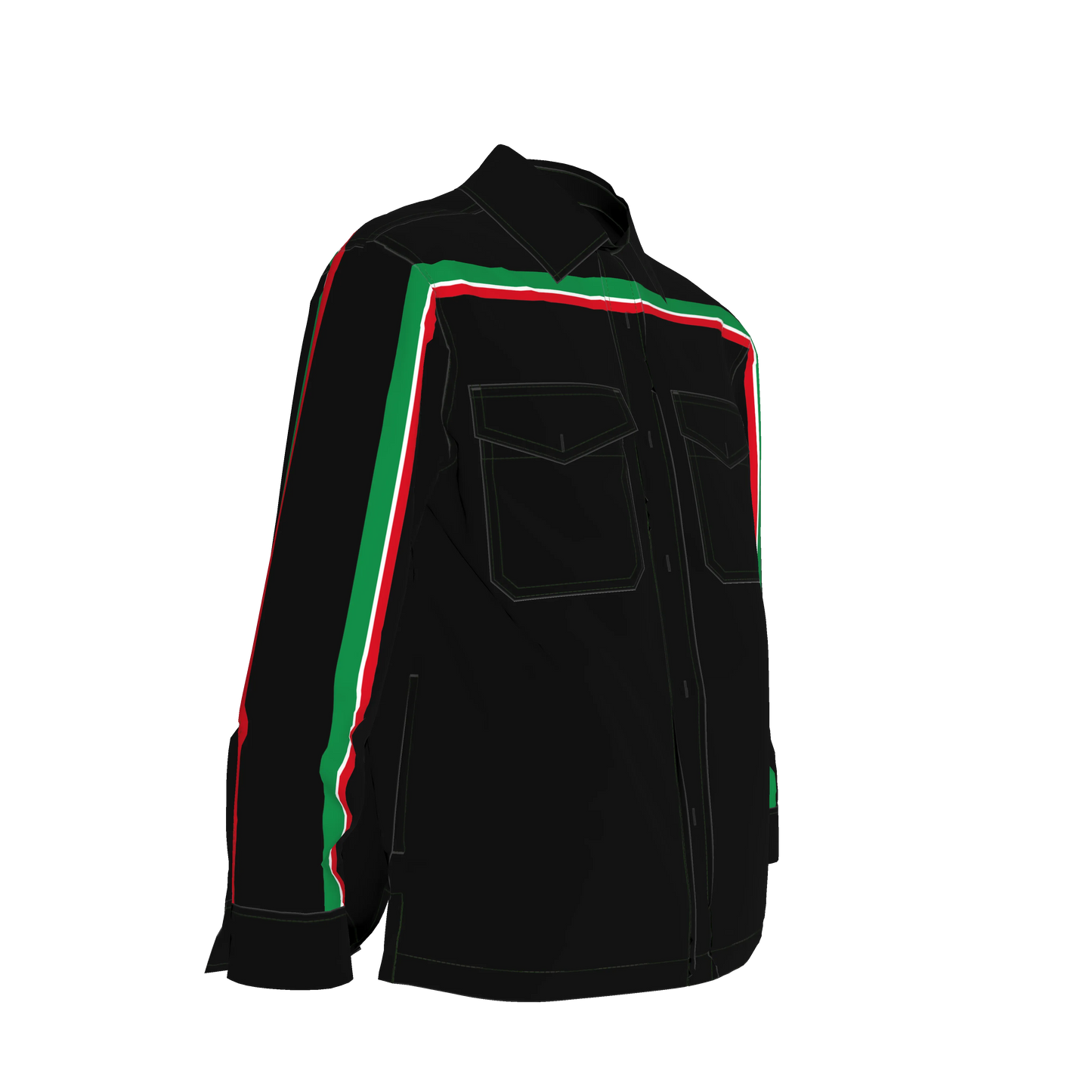 Italy MotoStripe™ Denim Shirt Jacket 🇮🇹⚫✨