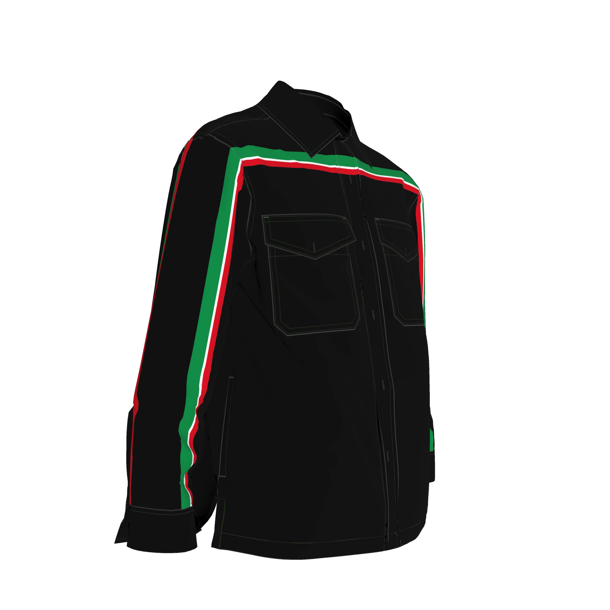 Italy MotoStripe™ Denim Shirt Jacket 🇮🇹⚫✨