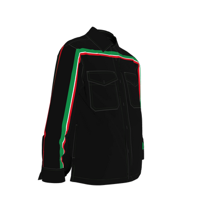 Italy MotoStripe™ Denim Shirt Jacket 🇮🇹⚫✨