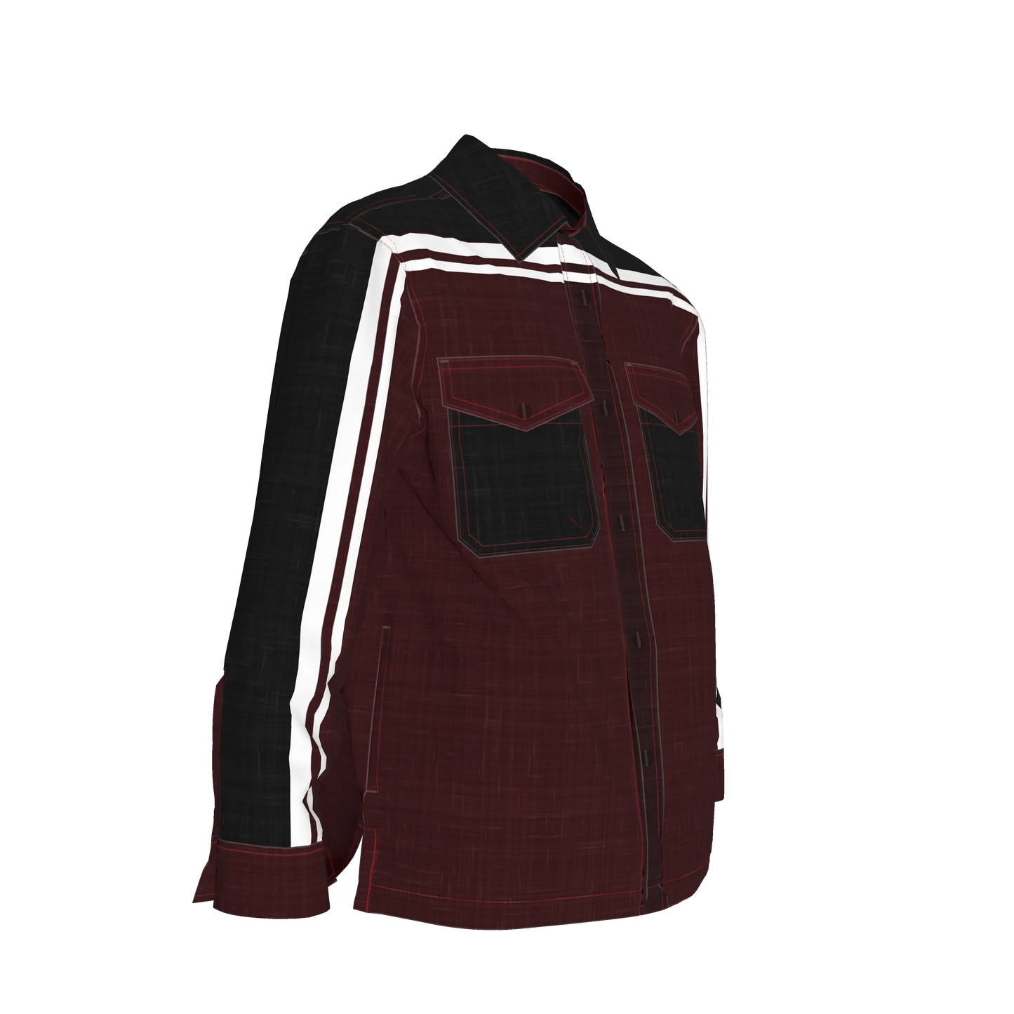 Dark Crimson MotoStripe™ Shirt Jacket
