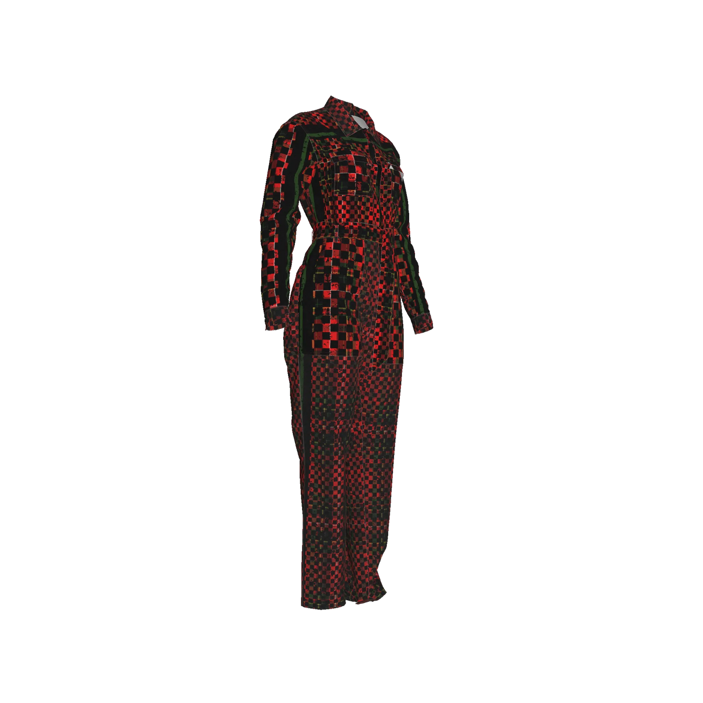 Tartan Chequed Splat MotoStripe™ Zip Jumpsuit