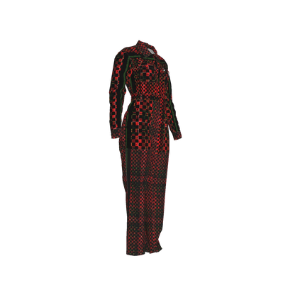 Tartan Chequed Splat MotoStripe™ Zip Jumpsuit