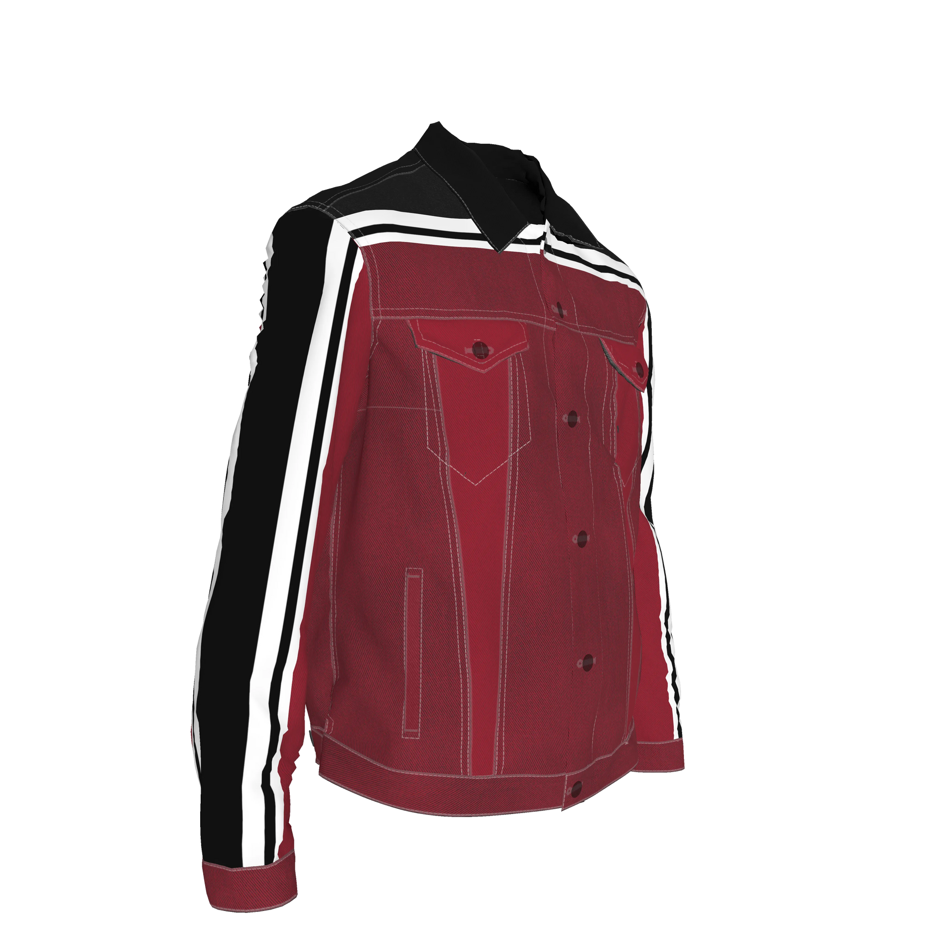 Crimson MotoStripe™ Jean Jacket