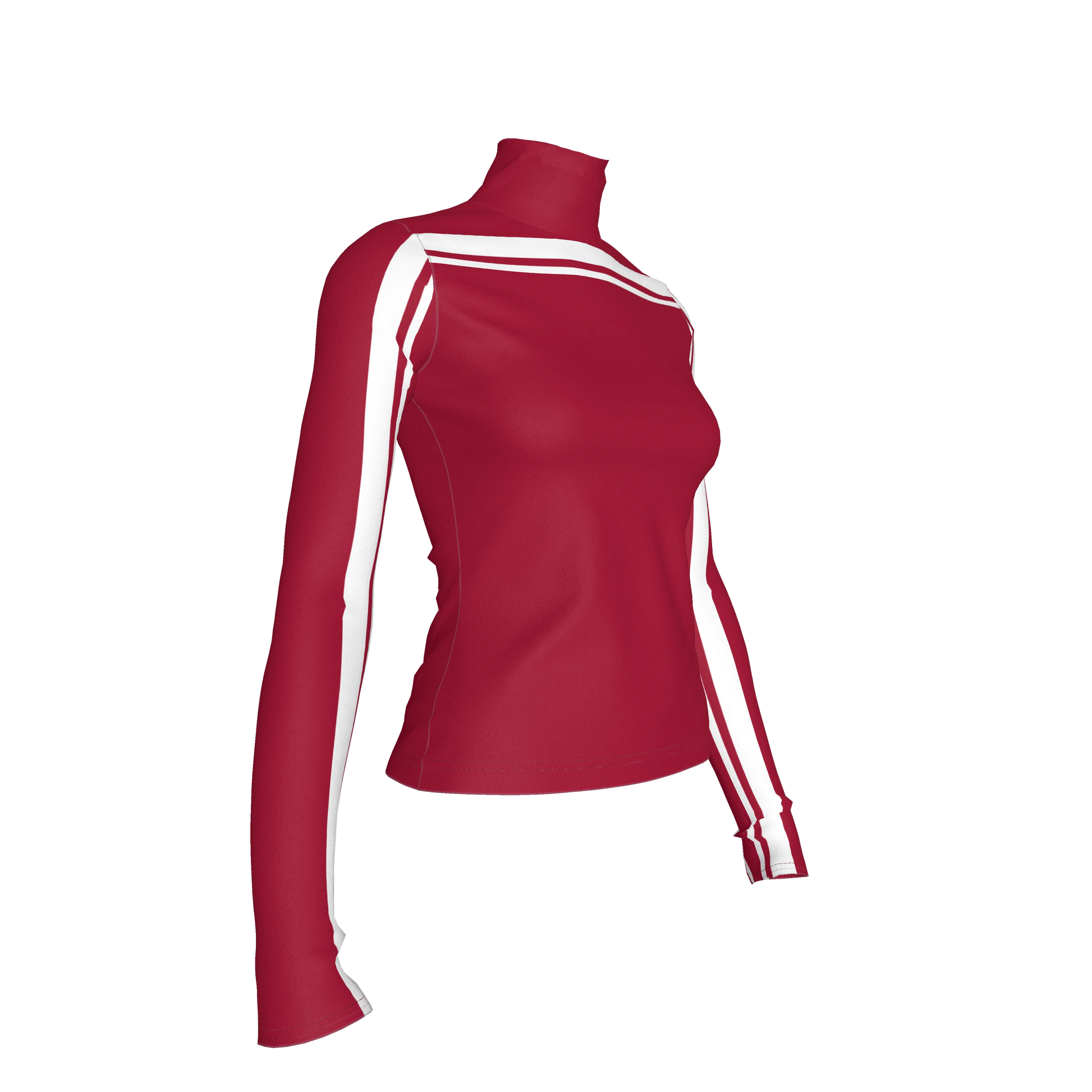 ❤️🤍 Crimson Red + White MotoStripe™ Turtleneck 