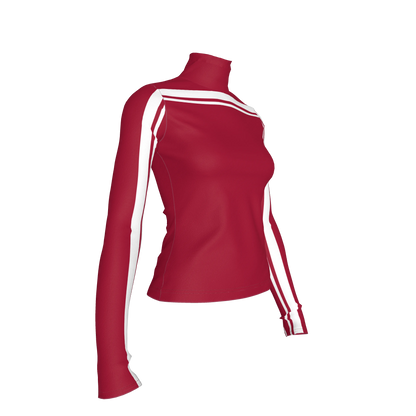 ❤️🤍 Crimson Red + White MotoStripe™ Turtleneck 
